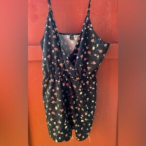 SHEIN Black Floral Sleeveless Jumpsuit
